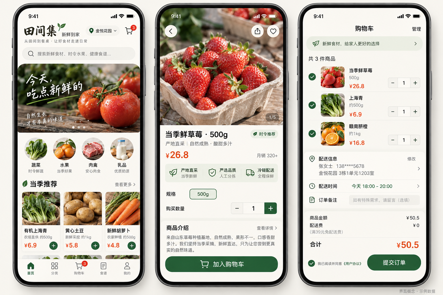 社区生鲜电商 App功能界面设计